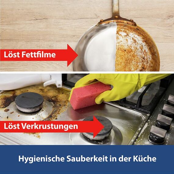 MELLERUD Küchen Entfetter Nachfüller | 1 x 1 l | Effektives Mittel zum Entfernen von Fett und Verkrustungen in der Küche u. v. m.