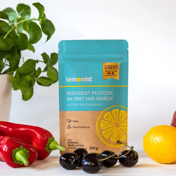 lemonist Obst- und Gemüsereiniger, 1000g | Veganer Pestizid-Reduzierer, Verpackung kompostierbar | Ohne Gentechnik [Made In Germany] - Lemons