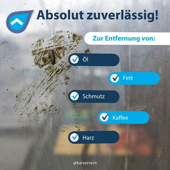 KaiserRein Intensivreiniger Küchenreiniger - Profi Fettlöser Spray 1L - Entfernt effektiv Fett und hartnäckige Verschmutzungen in der Küche, Gastronomie, Grill, Oberflächen