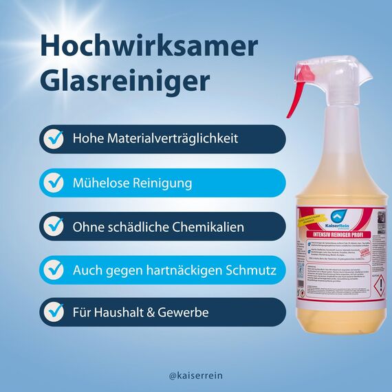 KaiserRein Intensivreiniger Küchenreiniger - Profi Fettlöser Spray 3x 1L - Entfernt effektiv Fett und hartnäckige Verschmutzungen in der Küche, Gastronomie, Grill, Oberflächen