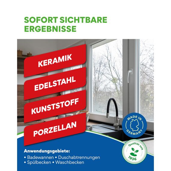 COLLO POLITO Premium Spülbeckenpflege 125 ml I Küchenreiniger Badreiniger I Glanz für Spül- & Waschbecken aus Granit, Edelstahl, Porzellan & Keramik