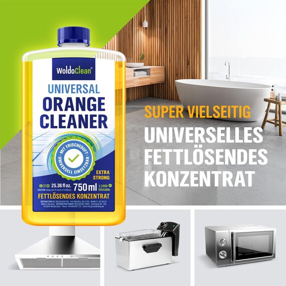 Orangenreiniger Konzentrat hochkonzentriert & fettlösend – 750 ml Reinigungsmittel für Küche, Boden & hartnäckige Verschmutzungen
