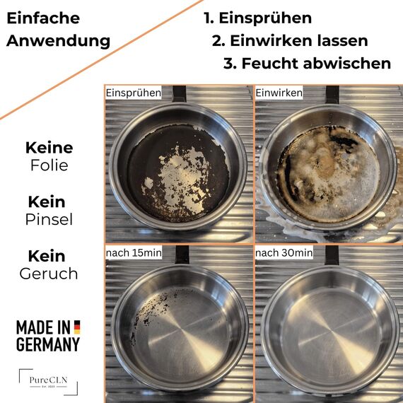 PureCLN Backofenreiniger Extra Stark - 2x 500ml Oven Cleaner - Backofenspray ohne Geruch - Intensiver Fettlöser & Grillreiniger gegen Verkrustungen - Ofenreiniger Backofenreiniger in Profi-Qualität