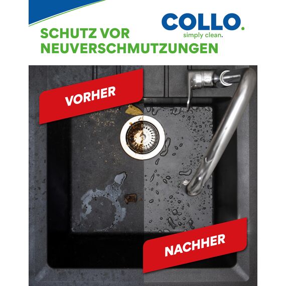 COLLO POLITO Premium Spülbeckenpflege 125 ml I Küchenreiniger Badreiniger I Glanz für Spül- & Waschbecken aus Granit, Edelstahl, Porzellan & Keramik