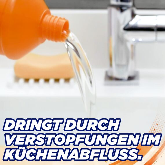 Drano Küchen-Gel Rohrfrei Abflussreiniger, Rohrreiniger für die Küche, entfernt Verstopfungen, 1000 ml