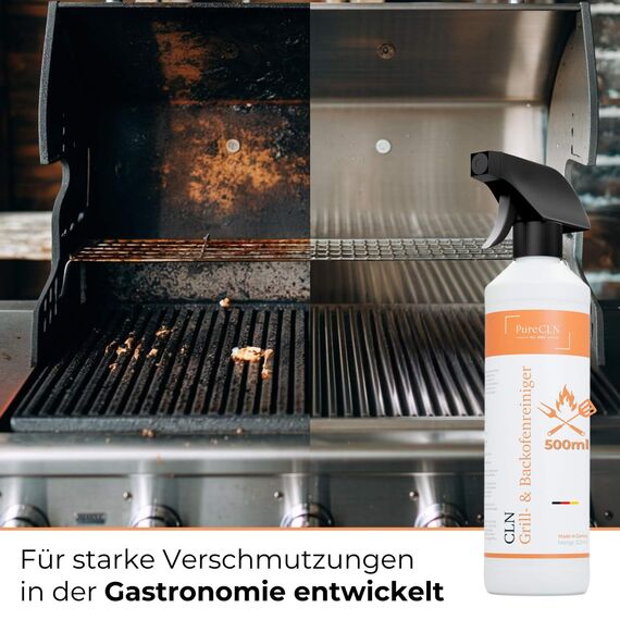 PureCLN Backofenreiniger Extra Stark - 2x 500ml Oven Cleaner - Backofenspray ohne Geruch - Intensiver Fettlöser & Grillreiniger gegen Verkrustungen - Ofenreiniger Backofenreiniger in Profi-Qualität