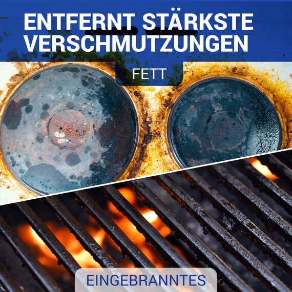 wolk Backofen- & Grillreiniger Set 500ml – Extra starkes Gel für Backofen, Grill, Backblech, Pfannen, Töpfe