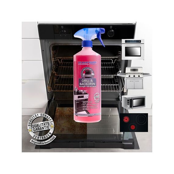 Das Blaue Wunder Grill und Backofen Reiniger Sprüh Gel | selbstarbeitender Fettlöser für Herd, Backofen, Grill | ultra stark gegen Fett, Eingebranntes, Verkrustungen (750 ml)
