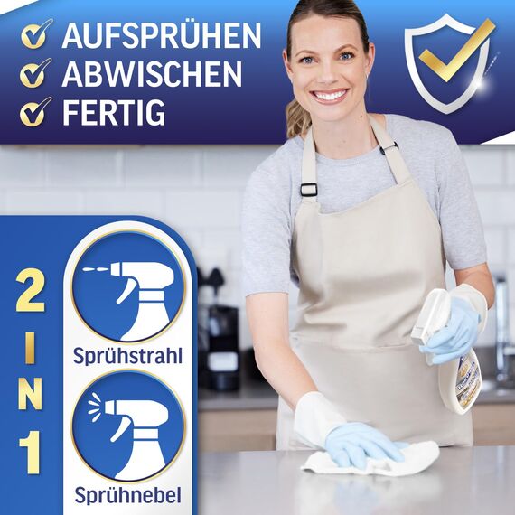 REINHORN Fettlöser für Küchen - Spezial Reiniger für Hochglanz Küchenfronten spart viel Zeit durch anschließende Versiegelung der Küchenfront - Entfetter für Küche - Küchenfronten Reiniger