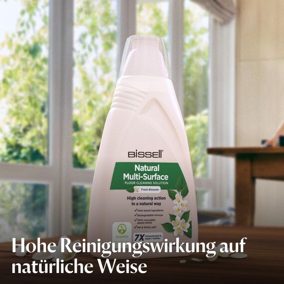BISSELL Natürliche Multi-Surface-Bodenreinigungslösung, 1L, für CrossWave, SpinWave, SpinWave Roboter und HydroWave, Pflanzliche Inhaltsstoffe, sicher für Sie und Ihr Haustier, 3096