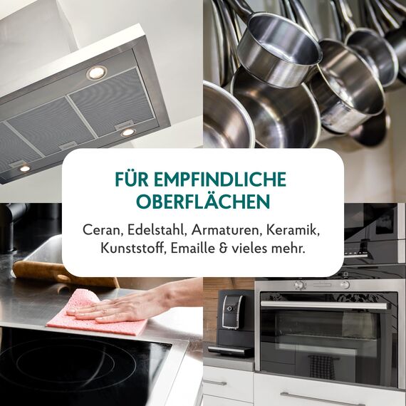 HAKA Scheuermilch, 750 ml, entfernt Kalk, Fett & Schmutz, ohne Kratzer, materialschonende Reinigung mit natürlicher Kreide, hautfreundlich, vegan, Zitronenduft