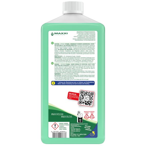 Maxxi Clean | 2x 750 ml Bodenreiniger mit Frische-Duft | geeignet für alle Wischroboter | Universal Reiniger Konzentrat | Wischflüssigkeit für Boden, Parkett, Fliesen | Saugwischer-Reinigungsmittel