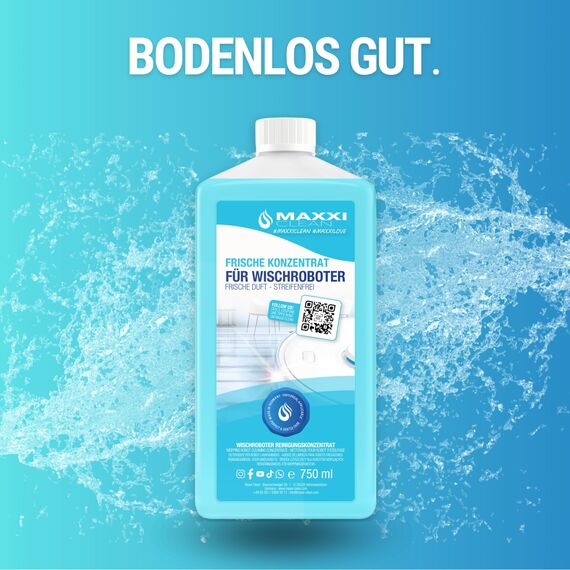 Maxxi Clean 750ml Bodenreiniger mit Frische-Duft geeignet für alle Wischroboter Universal Reiniger Konzentrat Wischflüssigkeit für Boden, Parkett, Fliesen Saugwischer-Reinigungsmittel