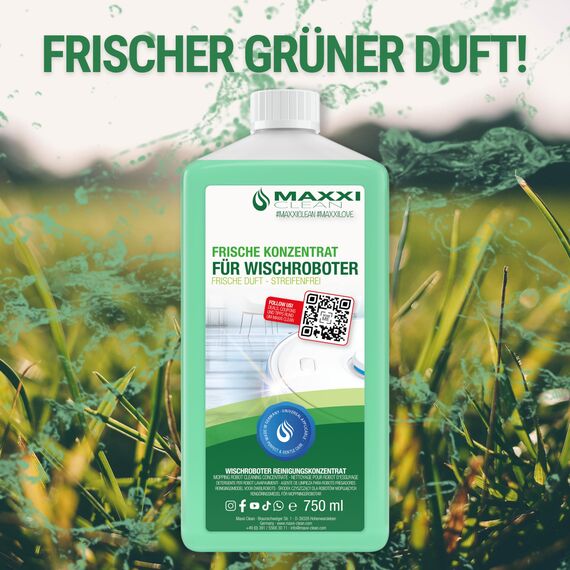 Maxxi Clean | 2x 750 ml Bodenreiniger mit Frische-Duft | geeignet für alle Wischroboter | Universal Reiniger Konzentrat | Wischflüssigkeit für Boden, Parkett, Fliesen | Saugwischer-Reinigungsmittel