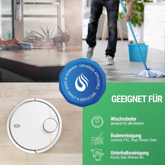Maxxi Clean | 2x 750 ml Bodenreiniger mit Frische-Duft | geeignet für alle Wischroboter | Universal Reiniger Konzentrat | Wischflüssigkeit für Boden, Parkett, Fliesen | Saugwischer-Reinigungsmittel