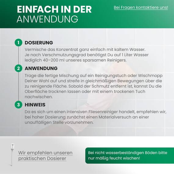 BiOHY Fliesenreiniger (1l Flasche) | Bio Reiniger für Wand- & Bodenfliesen aller Art | Intensiver Kalkentferner | Streifenfreie Reinigung für Wohnzimmer, Küche & Bad | Innen & Außenbereich