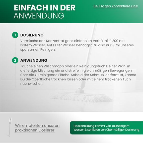 BiOHY Bodenreiniger (1l Flasche) | Konzentrat für alle Reinigungsgeräte und alle Hartböden | angenehmer Geruch und streifenfreie Reinigung | ideal für Laminat, PVC & Stein | Bio Konzentrat