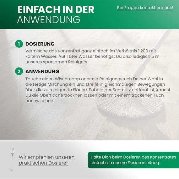 BiOHY Laminatreiniger (1l Flasche) + Dosierer | 2 in 1 Laminatpflege & Reinigungsmittel | reinigt gründlich, schonend & reduziert Wiederverschmutzung | für eine streifenfreie Reinigung