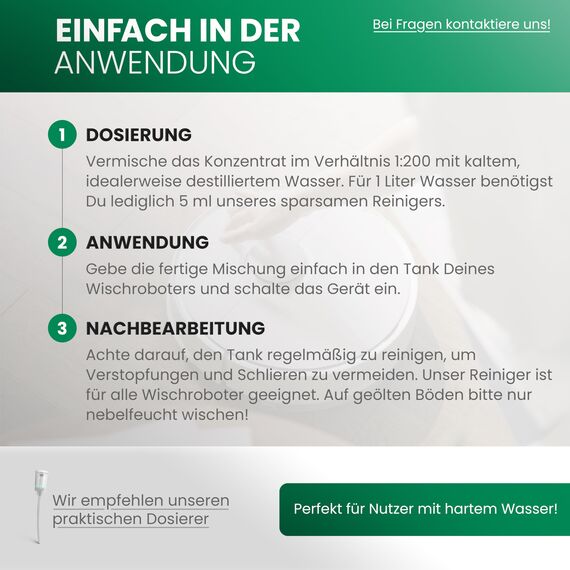 BiOHY Bodenreiniger für Wischroboter Station mit Frühlingsduft (9 x 1 Liter) + Dosierer | Reinigungsmittel Konzentrat für alle Wisch & Saugroboter mit Nass-Funktion | Schaumarm & Streifenfrei
