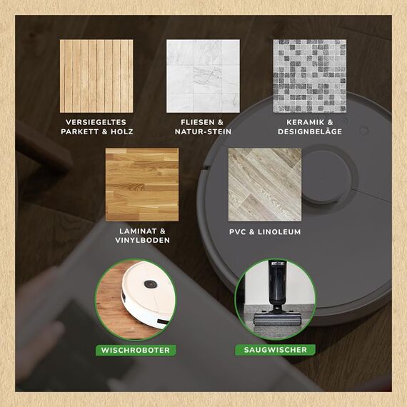 GRASHÜPFER® Öko Bodenreiniger für Wischroboter [ZITRUSBLÜTE] - Wischroboter Reinigungsmittel kompatibel mit Roborock, Dreame, Ecovacs & Co. geeignet für Laminat, Parkett, Vinyl & Fliesen - 1000ml