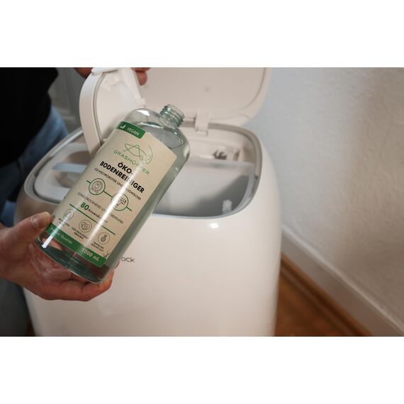 GRASHÜPFER® Roborock Qrevo/Saros 10R Sorglospaket – 2x Öko-Bodenreiniger (Zitrusblüte & Tropisch) + 3 Wiederverwendbare Staubbeutel + 6 Waschbare Wischpads – Zubehör & Ersatzteile für Wischroboter