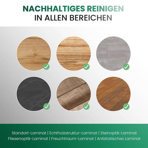 BiOHY Laminatreiniger (3 x 1 Liter) + Dosierer | 2 in 1 Laminatpflege & Reinigungsmittel | reinigt gründlich, schonend & reduziert Wiederverschmutzung | für eine streifenfreie Reinigung
