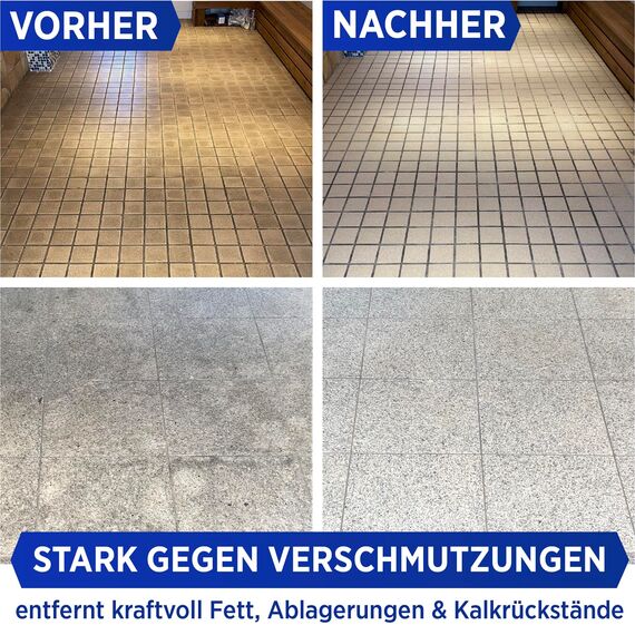 PRINOX 2x 1000ml Fliesenreiniger & Fugenreiniger Konzentrat EXTRA STARK - Reiniger zum Entfernen von hartnäckigen Verschmutzungen, Kalk oder Seifenresten im Bad
