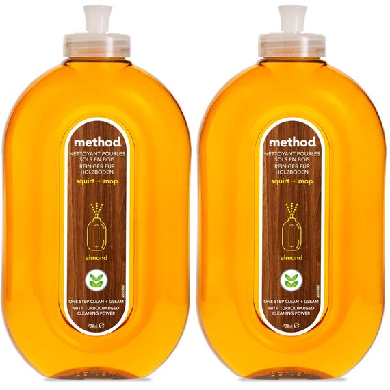 method Holzbodenreiniger, Bodenreiniger für strahlenden Glanz, frischer Mandelduft, gründliche Reinigung, 1 x 739 ml (Packung mit 2)