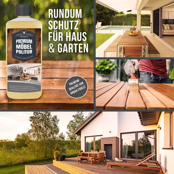 SPARSET Premium Möbelreiniger + Möbelpolitur Holz Öl farblos 2x 500ml | Haushaltsreiniger zur Reinigung & Pflege von Holz Möbel & Leder | Möbelpflege & Holzpflege von URBAN FOREST