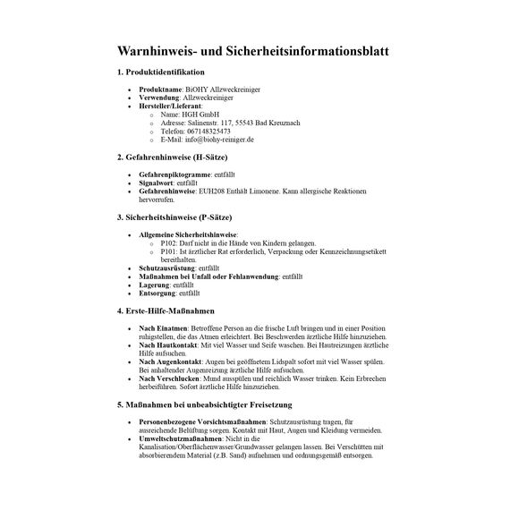 BiOHY Allzweckreiniger (10 Liter Kanister) + Auslaufhahn | Bodenreiniger Konzentrat | Bio Allesreiniger für Haushalt und Gewerbe mit universaler Anwendung | schnell und effektiv