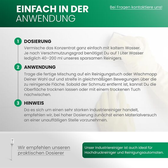 BiOHY Industriereiniger (2 x 1 liter) | Bodenreiniger Konzentrat | nicht schäumend | geeignet für Reinigungsautomaten & Hochdruckreiniger | für wasserfeste Böden | für wasserfeste Oberflächen