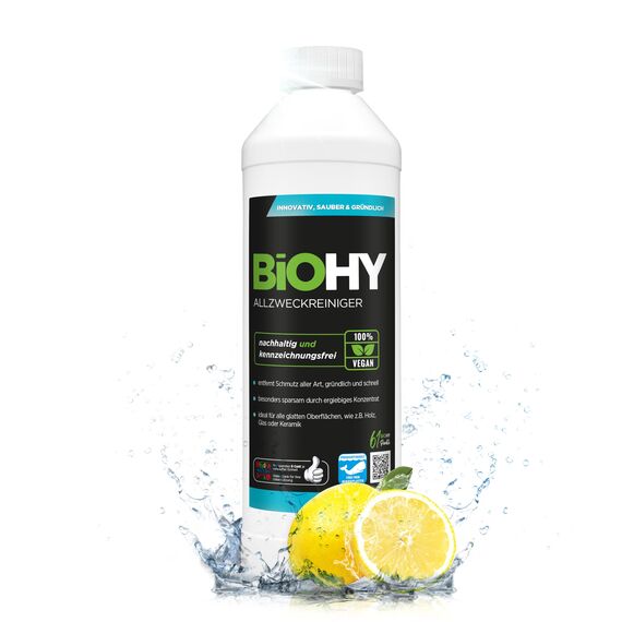 BiOHY Allzweckreiniger Konzentrat (500 ml) | Bio Allesreiniger für Boden und Haushalt | Kalkreiniger Konzentrat mit universaler Anwendung | schnell und effektiv | Universalreiniger