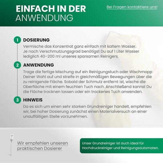 BiOHY Grundreiniger (10 Liter Kanister) | Bodenreiniger Konzentrat gegen hartnäckige Verkrustungen & Pflegefilme | reinigt alle säure- & wasserfesten Oberflächen | für maschinelle & manuelle