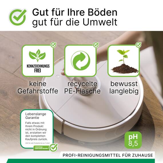 BiOHY Wischroboter Reinigungsmittel für Reinigungsstationen mit Frischeduft (500 ml) | Verlängert die Lebensdauer der Absaugstation | Schaumarmes Bodenreiniger Konzentrat