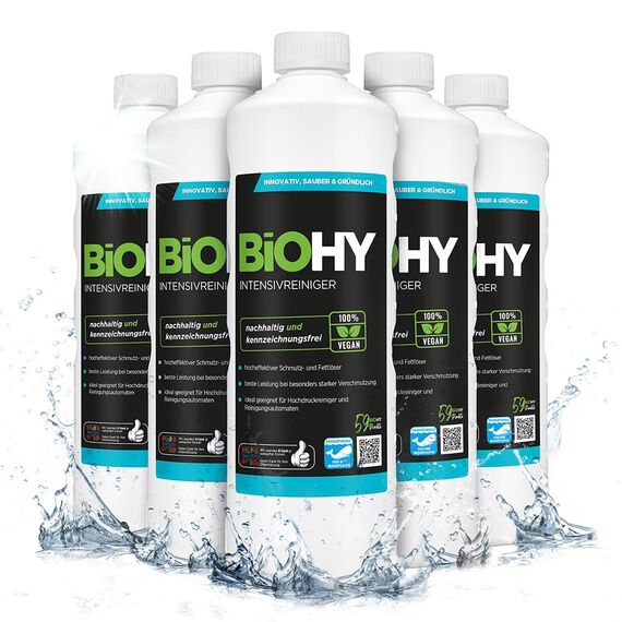 BiOHY Intensivreiniger Universal (6 x 1 Liter) | Bodenreiniger Konzentrat | hocheffektiver Reiniger | ideal für Reinigungsautomaten & Hochdruckreiniger | ideal für Hochdruckreiniger | Fugenreiniger