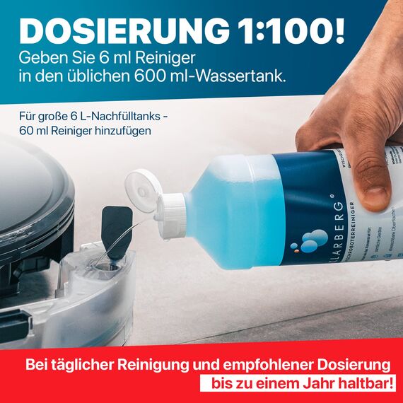KLARBERG® 1L Bodenreiniger Wischroboter Reinigungsmittel Konzentrat 1:100 I Frischer Duft mit unserem Reinigungsmittel für Saugwischer I Das Saugroboter reinigt Laminat, Fliesen uvm.