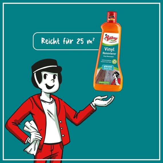 Poliboy - Vinyl Renovierer - zur Auffrischung von strapazierten Vinylböden - Bodenpflege - 2er - 2x500 ml (1Liter) - Made in Germany