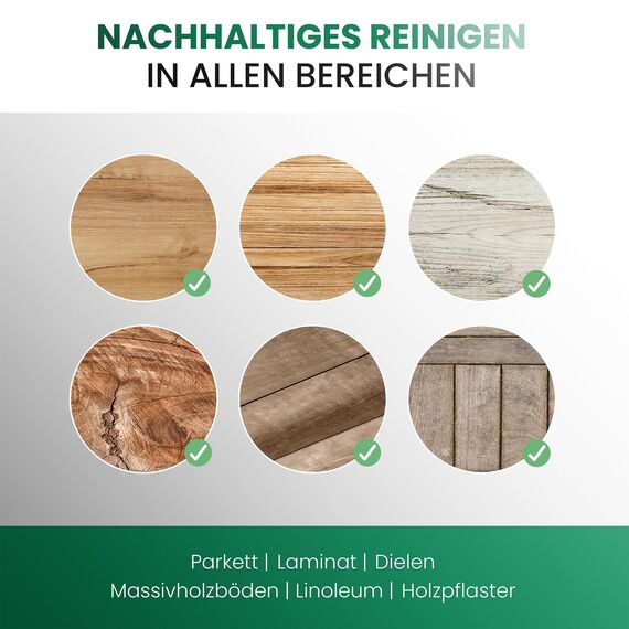 BiOHY Wischroboter Reinigungsmittel für Holzböden (3 x 1 Liter) + Dosierer | Bodenreiniger Konzentrat | Laminat & Parkettpflege | Bodenreiniger Mittel mit streifenfreiem Glanz | Schaumarm