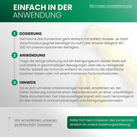 BiOHY Intensivreiniger Universal (3 x 1 Liter) + Dosierer | Bodenreiniger Konzentrat | hocheffektiver Reiniger | ideal für Reinigungsautomaten & Hochdruckreiniger | ideal für Hochdruckreiniger