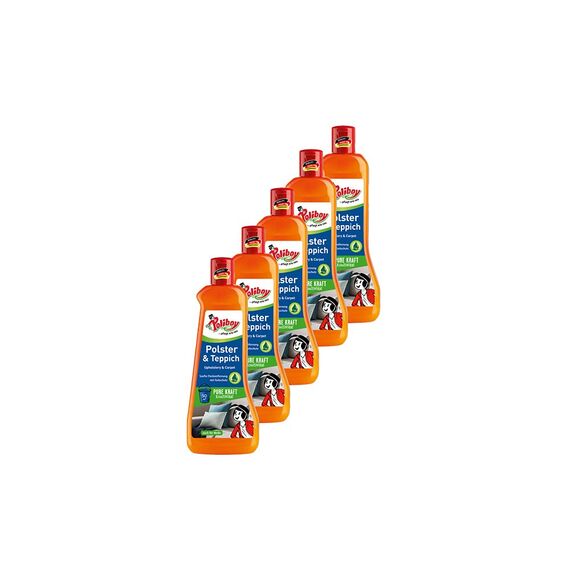 Poliboy - Polster Teppich Reiniger - sanfte Fleckentfernung - Reiniger für Polster und Teppiche - Bodenreinigung - 5er Pack - 5x500ml (2,5 Liter) - Made in Germany