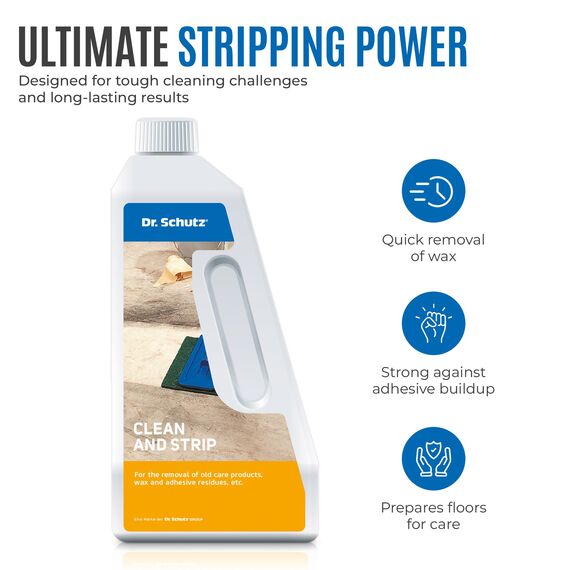 Dr. Schutz Grundreiniger R 750 ml für elastische Bodenbeläge | Bodenreiniger für Vinyl, PVC, CV, Linoleum, Naturstein, Kunststein, Kautschuk | Kunststoffreiniger, WPC-Reiniger, Fliesenreiniger