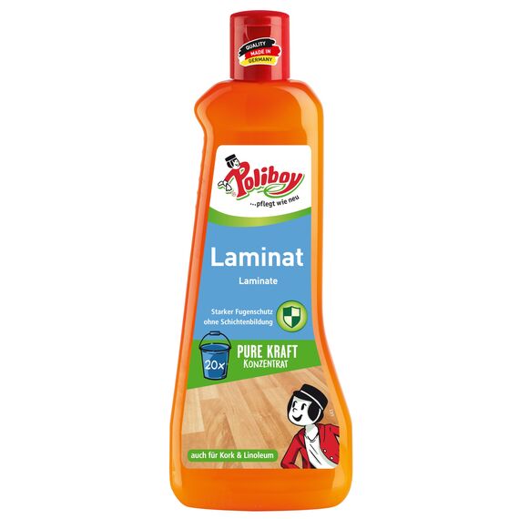 Poliboy - Laminat Pflege - Konzentrat mit Orangenöl - auch für Kork und Linoleum - Bodenreinigung - Einzeln - 500 ml - Made in Germany