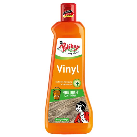 POLIBOY Vinyl Reiniger - Bodenreiniger für Designbelag - Wischpflege als Reinigungskonzentrat mit Jojobaöl - 1x 500 ml - Made in Germany