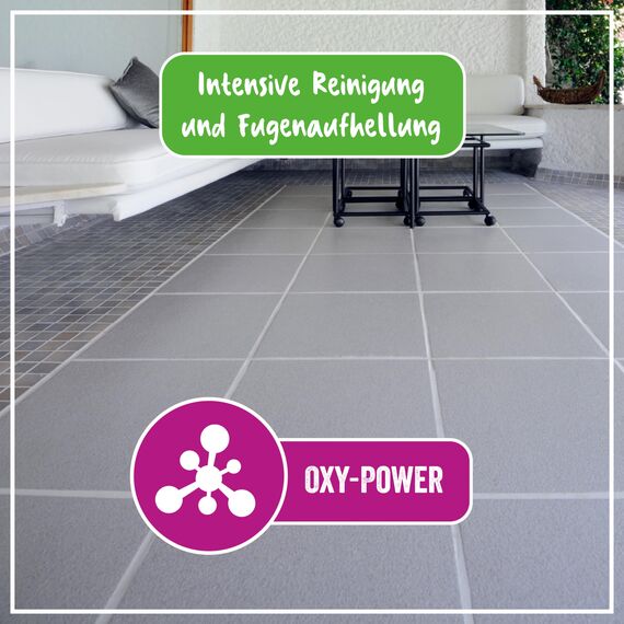 POLIBOY Fliesen & Fugen Reiniger - Bodenreiniger mit Oxy-Power für Fliesen - Wischkonzentrat für innen und außen - 10x 500 ml - Made in Germany