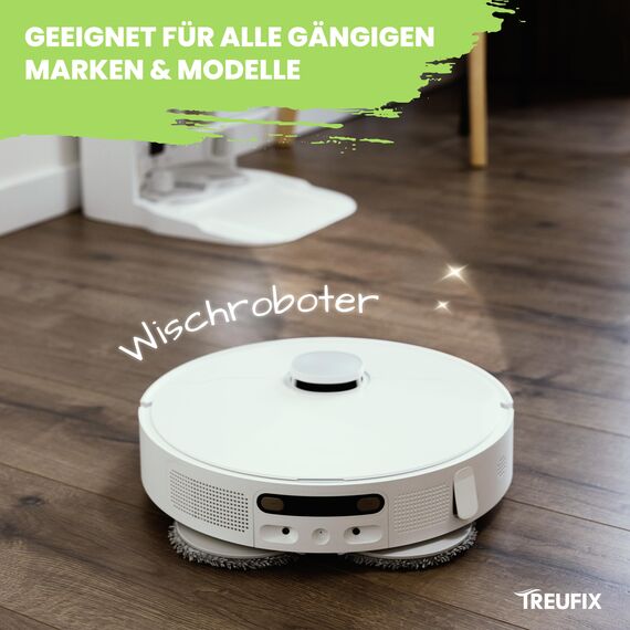 Treufix Bodenreiniger für Wischroboter Reinigungsmittel Konzentrat 1L | Kompatibel mit allen Wisch- & Saugroboter mit Nass Funktion für streifenfreie und schaumarme Sauberkeit | Made in DE