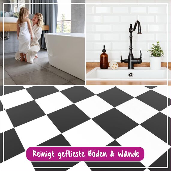 POLIBOY Fliesen & Fugen Reiniger - Bodenreiniger mit Oxy-Power für Fliesen - Wischkonzentrat für innen und außen - 10x 500 ml - Made in Germany