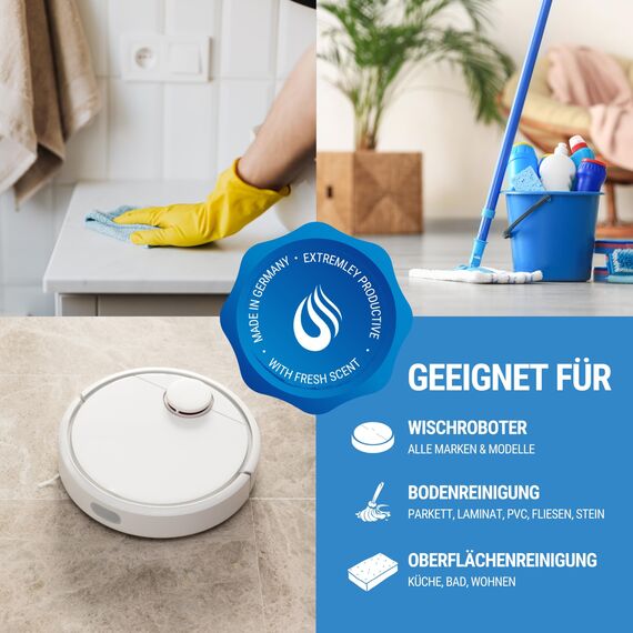 Maxxi Clean | 2x 750 ml Bodenreiniger mit Frische-Duft | geeignet für alle Wischroboter | Universal Reiniger Konzentrat | Wischflüssigkeit für Boden, Parkett, Fliesen | Saugwischer-Reinigungsmittel