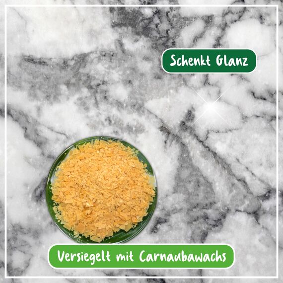 POLIBOY Marmor Granit Pflege - Imprägnierendes Pflegemittel für Naturstein - Glanzpolitur mit Schutzwirkung - 2x 500 ml - Mit Produktprobe - Made in Germany