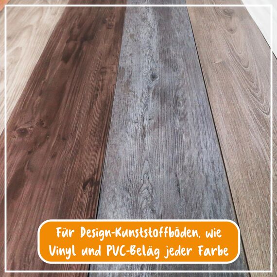 POLIBOY Vinyl Reiniger - Bodenreiniger für Designbelag - Wischpflege als Reinigungskonzentrat mit Jojobaöl - 3x 500 ml - Mit Produktprobe - Made in Germany