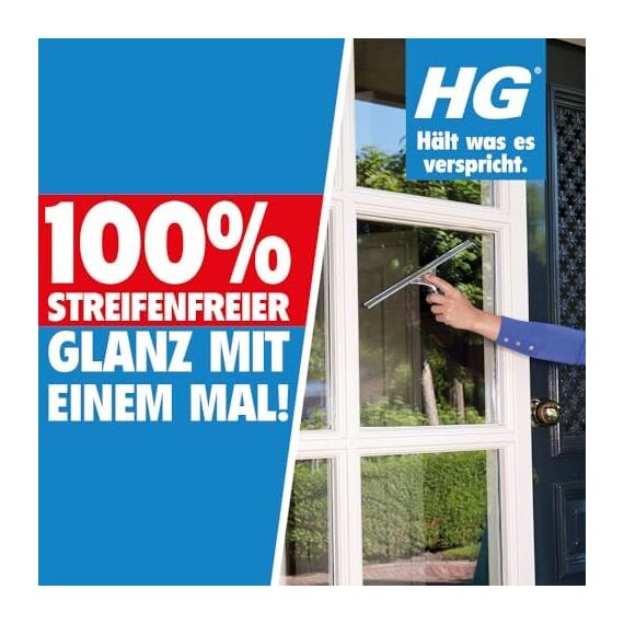 HG Glas- & Spiegelreiniger, streifenfreier Glasreiniger, entfernt schnell Fett & Schmutz von Fenstern und Oberflächen, Sprühflasche - 500 ml